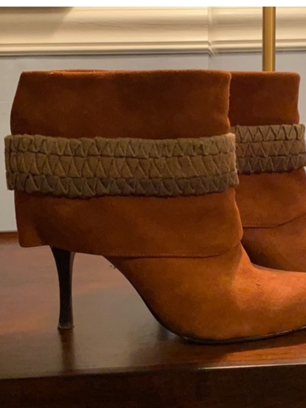 Plenty By Tracy Reese Piper Suede Folded Booties. Sz 39.5